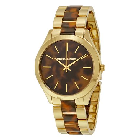 michael kors rose gold and tortoiseshell watch|Michael Kors mk4284.